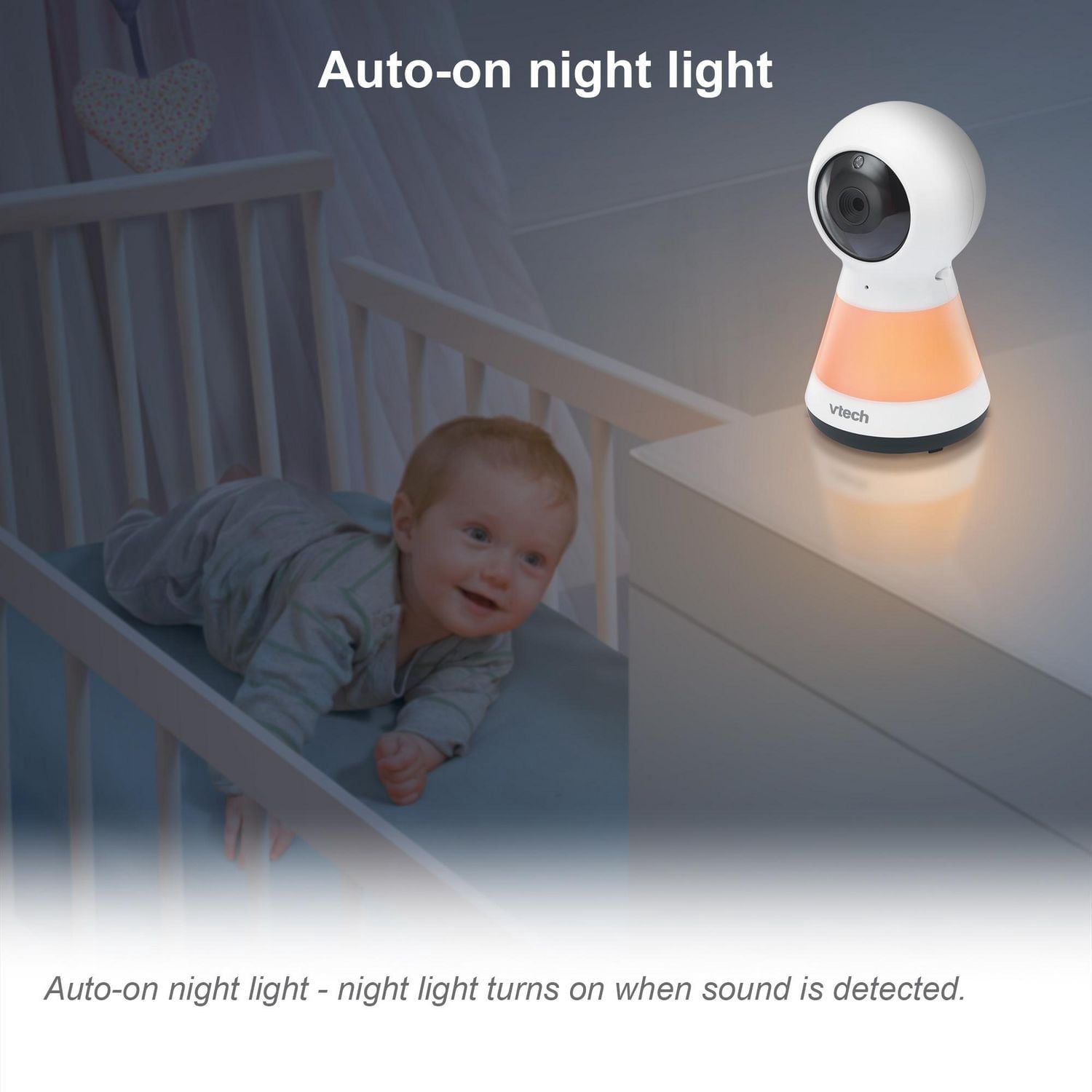 VTech VM5255-2 2 Camera 5” Digital Video Baby Monitor with Pan Scan and Night Light (White)