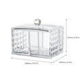 thumbnail image 3 of Organizador de maquillaje con soporte para almohadillas de algodón y recipientes para guardar hisopos con patrón acrílico transparente, 3 of 9