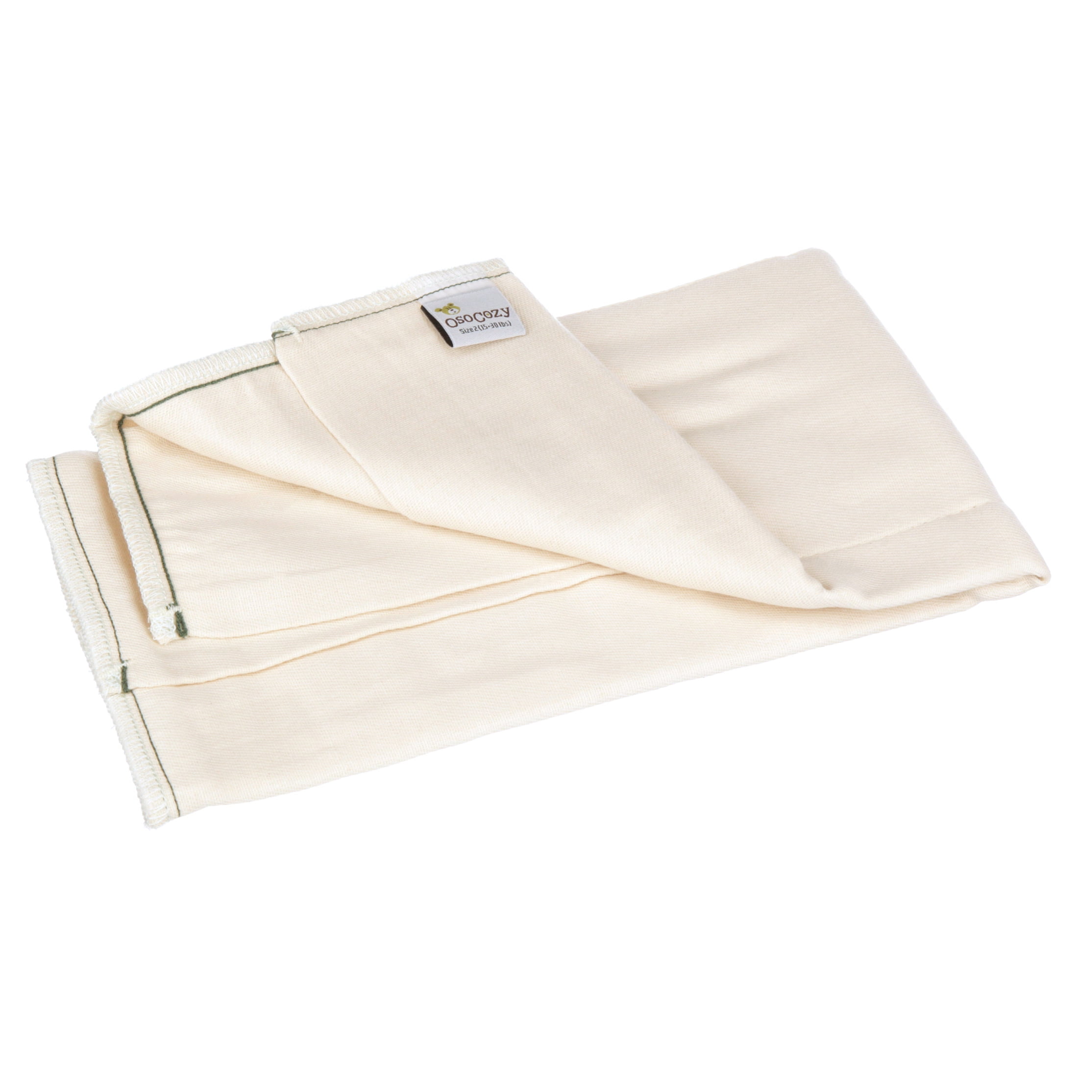 Osocozy Unbleached Pre-Folded Diapers Large Size 2, 6.0 CT
