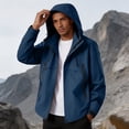 thumbnail image 5 of Hooded Outdoor Jacket for Women Men Plus Size Waterproof Windproof Solid Color Long Sleeve Rain Jacket Lightweight Active Outdoor Sport Hiking Raincoat with Pockets, 5 of 10