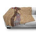 thumbnail image 3 of African Soft Flannel Fleece Throw Blanket, Woman in Native Clothes Savannah Trends Bohemian Culture Art Image, Cozy Plush for Indoor and Outdoor Use, 70" x 90", Multicolor, by Ambesonne, 3 of 6
