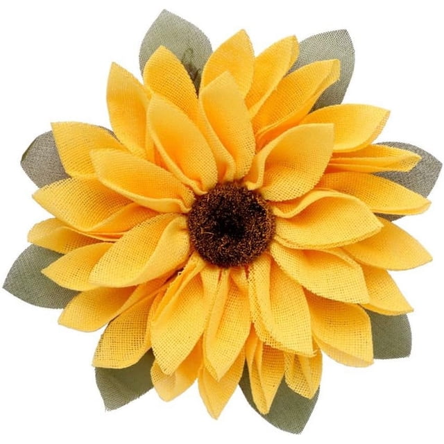 Xiao Hua Corona de arpillera de 15,75 pulgadas con girasol amarillo para colgar en la pared, ventana o puerta de entrada (amarillo)