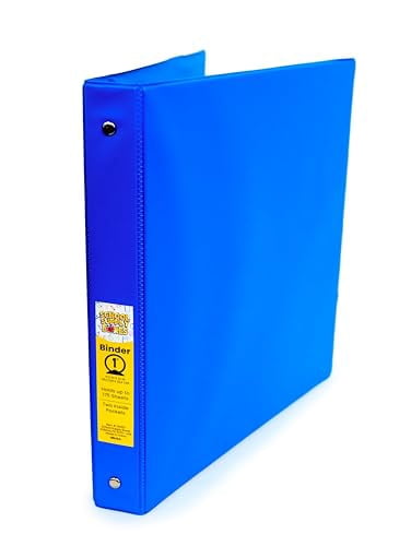 School Supply Boxes | 1" 3 Ring Binder with Pockets  | 3 Pack | Various Colors (Red, Blue, Black, or White)