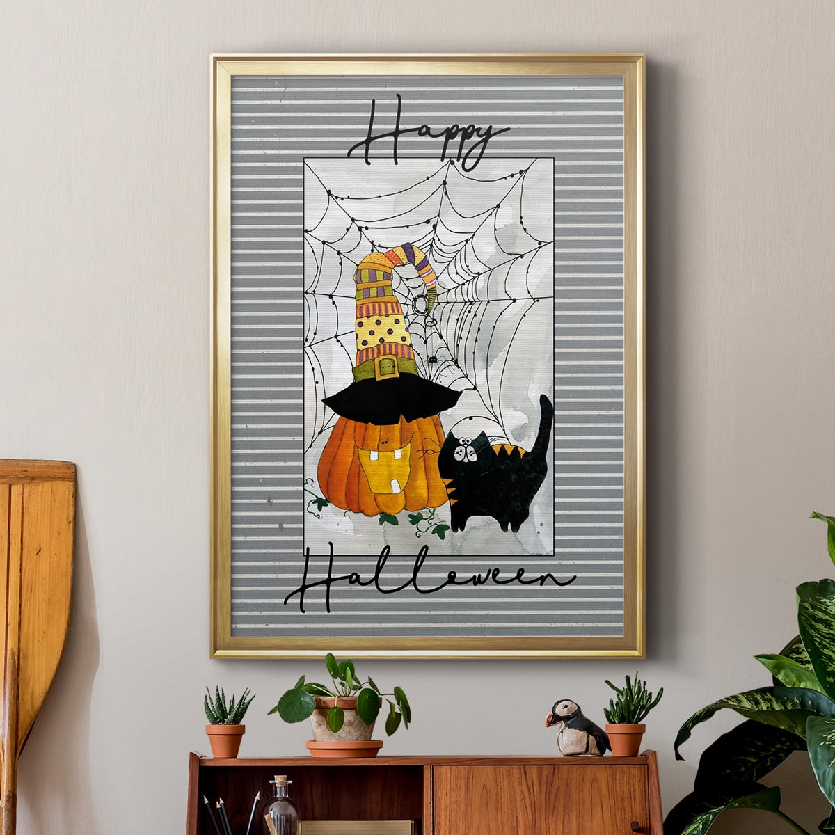 Happy Halloween Pumpkin Premium Classic Framed Print - Ready to Hang