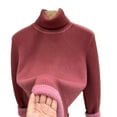 thumbnail image 2 of YHAJDS Women Fall Winter Sleepwear,Thermal Homewear For Women,Sleepwear With Built In Bra,Solid Color Turtleneck Fleece Lined Versatile Inner Wear Knitted Base Layer Top For Fall And Winter, 2 of 4