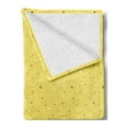 thumbnail image 2 of Yellow Polka Dot Soft Flannel Fleece Throw Blanket, Layout of Big and Small Spots in Vivid Shades, Cozy Plush for Indoor and Outdoor Use, 70" x 90", Pastel Yellow Pale Brown, by Ambesonne, 2 of 5