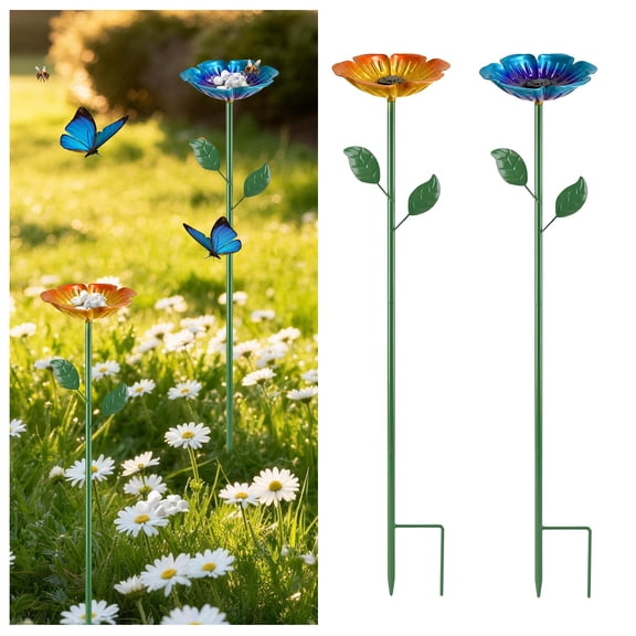 Bee Watering Station, 2 Pcak Butterfly Bee Bath Bowl for Garden, Decorative Water Feeder to Attract Pollinators, Bee Feeders for Outside