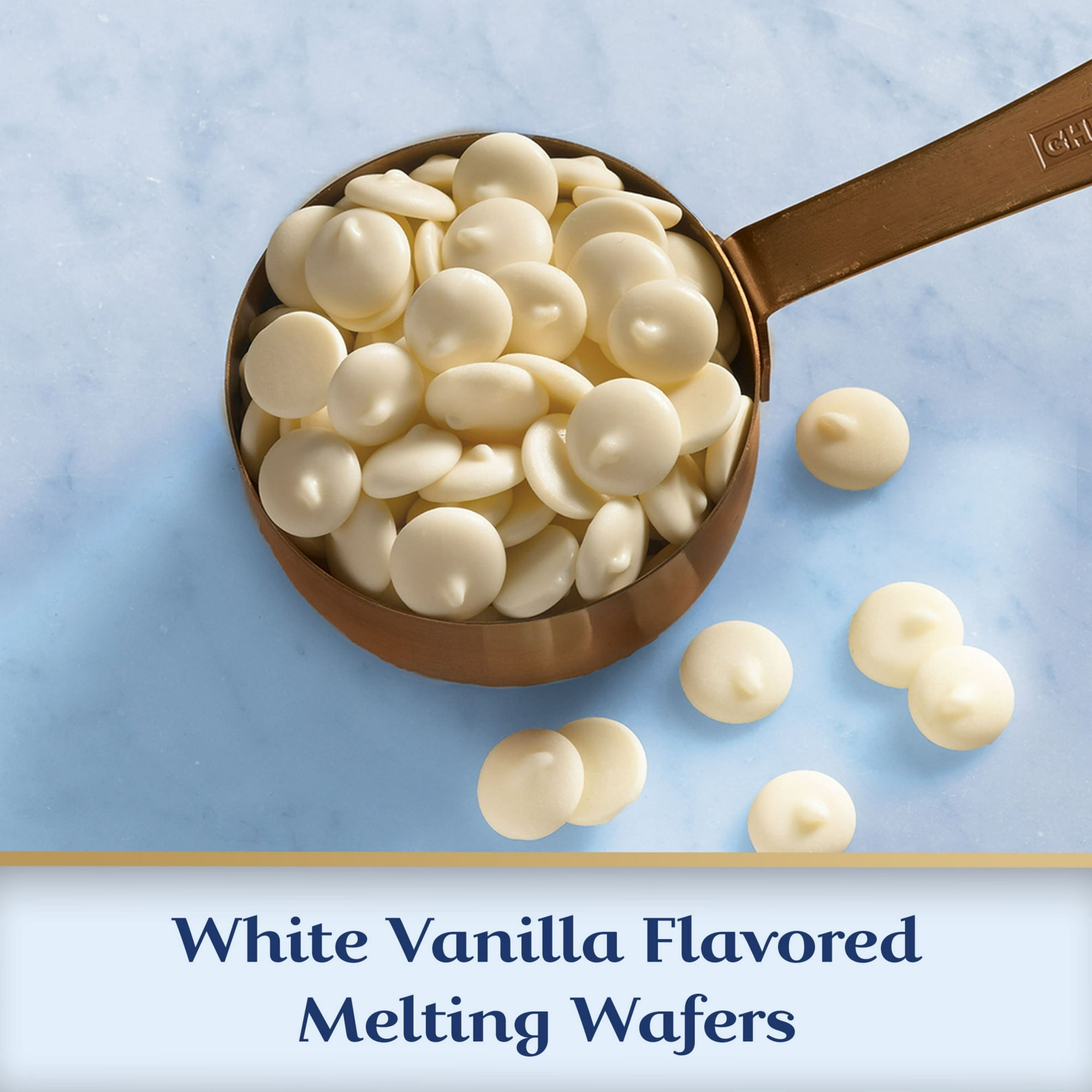 GHIRARDELLI White Vanilla Flavored Melting Wafers, 10 oz Bag(2 Packs)