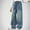 Blue, variant on Juslio Girls Pants Casual Unisex Child Jeans Loose Straight Leg Wide Leg Blue