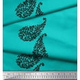thumbnail image 3 of Soimoi Green Cotton Duck Fabric Leaf & Paisley Print Fabric by the Yard 42 Inch Wide, 3 of 3