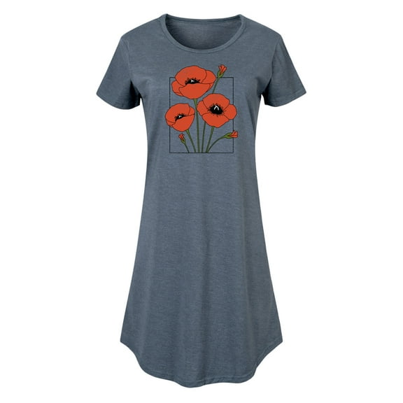 Instant Message - Spring - Framed Poppy Flowers - Women's Any Way Dress