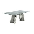 thumbnail image 2 of Clear Glass Dining Set with Table and 6 Oval Gray Velvet Chairs, 2 of 3