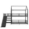 thumbnail image 4 of Twin-Over-Twin Metal House-Shaped Bed Frame with Multi-Functional Storage Stairs, Kids Bunk Bed with Slide, 4 of 7