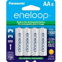 Panasonic Eneloop BK-3MCCA8BA Pre-Charged Nickel Metal Hydride AA Rechargeable Batteries, 8-Battery Pack