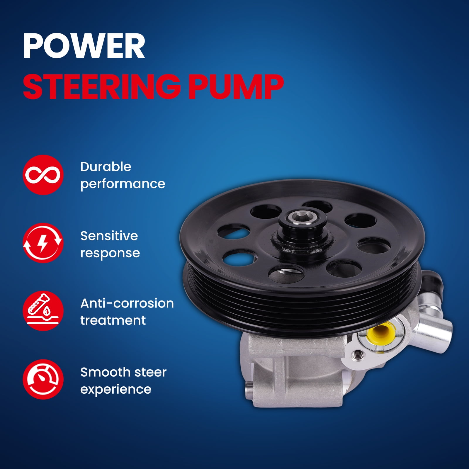 MOCA AUTOPARTS Power Steering Pump Fit for 2011-2019 Ford E-350 E-450 5.4L 6.8L
