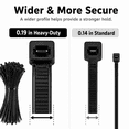 thumbnail image 4 of Kabuer Zip Ties, UV Resistant Cable Ties for Indoor and Outdoor Use,  1000 Pack of 12 inch Black, 4 of 7