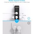 thumbnail image 6 of UniMall PD 30W Surge Protector Outlet Extender, Rotating Plug,6 AC Multi Plug Outlet with 3 USB Ports (1 USB C), 1800J 3-Sided Swivel Power Strip, Spaced Outlet Splitter for Home Office Dorm - Black, 6 of 14