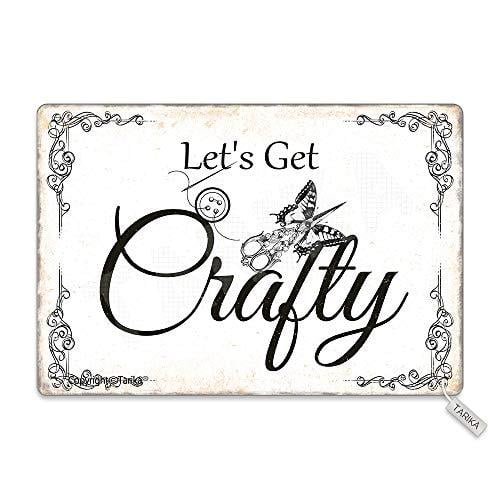 Let's Get Crafty - Letrero decorativo de espejo de metal vintage para pintar para el hogar, la cocina, el baño, la granja, el jardín, el garaje, tamaño inspirador: 8 x 12 pulgadas