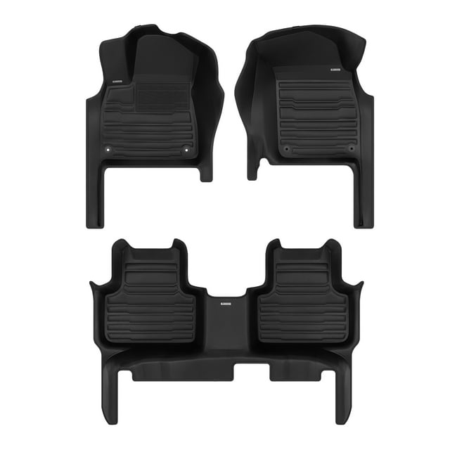TuxMat - For Audi Q8 2019-2026 Models - Custom Car Mats - Maximum Coverage, All Weather, Laser Measured - This Full Set Includes 1st and 2nd Rows