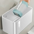 thumbnail image 5 of AuroraX Contemporary Tissue Box Cover Rectangle Cute White Facial Tissue Box Holder with Storage Shelf Wall Hanging Solid Napkin Dispenser for Bathroom,Toilet, 5 of 6
