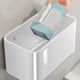thumbnail image 5 of Caja de Papel Higiénico de Pared Impermeable, Estante Adhesivo Sin Taladro, Ventana Visual, Portarrollos de Plástico Totalmente Envueltos, Blanco o Gris, 20x12x11.5cm, 5 of 6