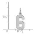thumbnail image 2 of FB Jewels Sterling Silver Rhodium-plated Small Polished Number 6 Charm, 2 of 2
