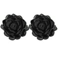 thumbnail image 1 of Pinzas para el cabello con flores, broche de rosa de satén, pinza floral para mujeres en bodas, 2 paquetes y negro, 1 of 7
