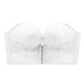 thumbnail image 7 of Strapless Bras for Women Push Up Lace Bustier Corset Front Button Bandeau Non Slip Soft Bra White S, 7 of 7