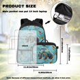 thumbnail image 4 of Yspwyqan Kids Backpack Matching Lunch Box Set, Blue Farm Tractor Backpack Set for Boys Ages 8-15, Double Zip Front Pocket Daypack for Elementary Middle School, 4 of 7