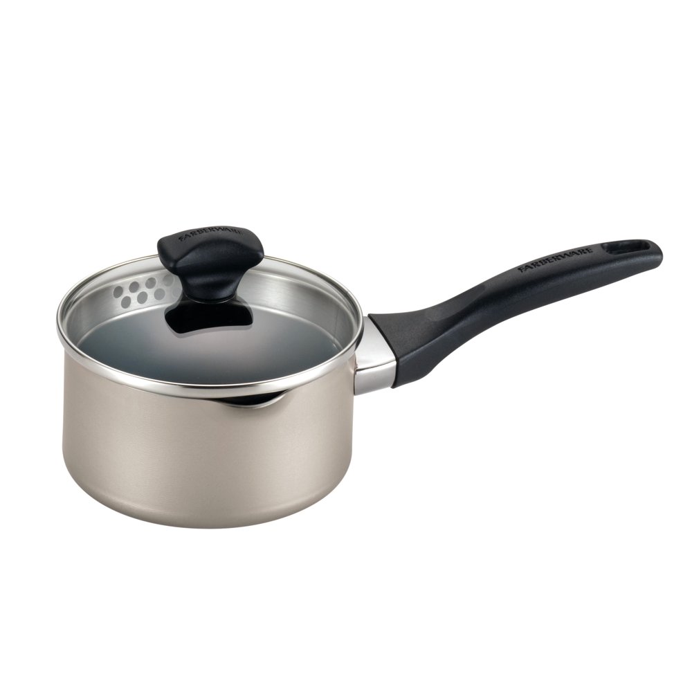 Farberware Dishwasher Safe Aluminum Nonstick Straining Saucepan with