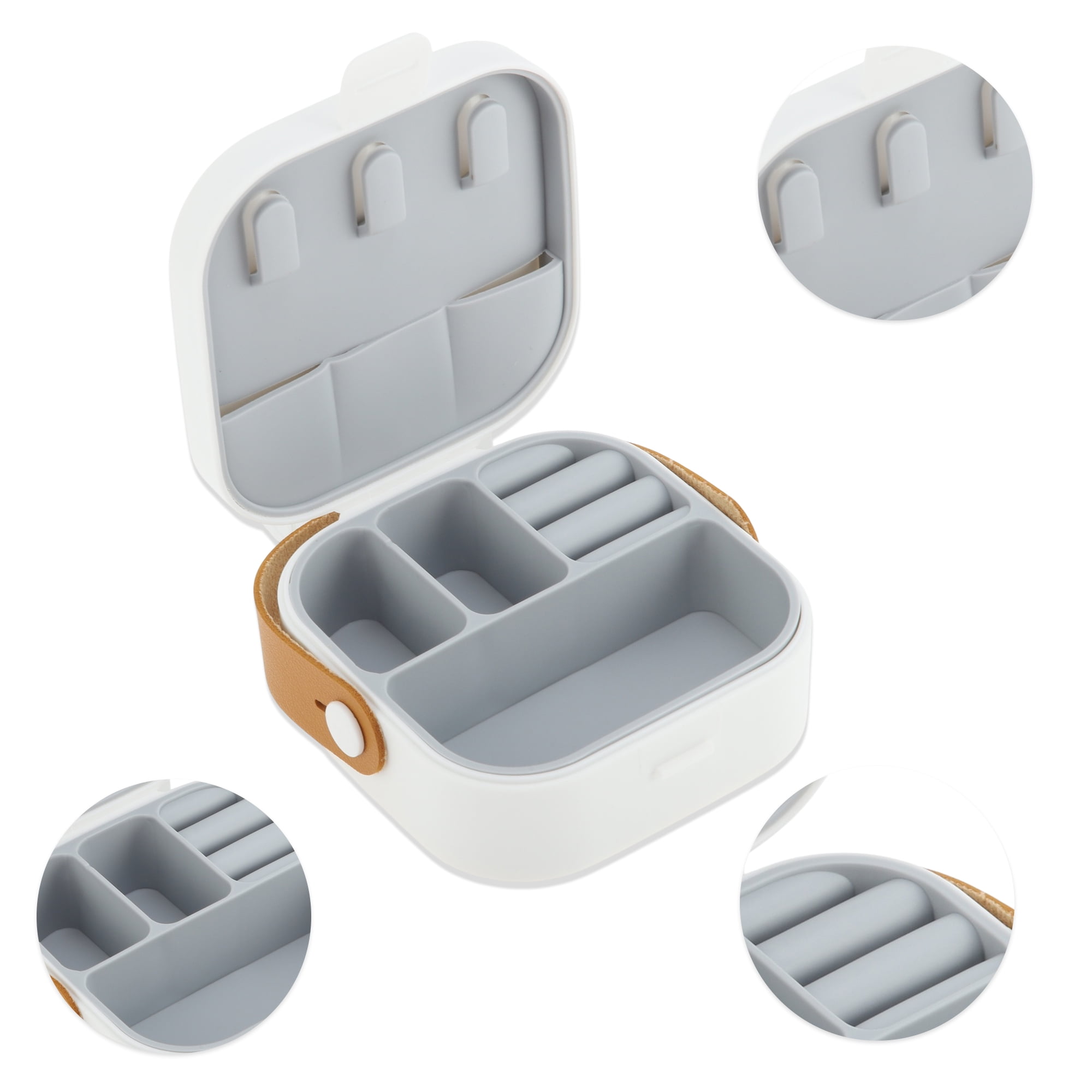 Unique Bargains Square Multi-Function Jewelry Box Organizer for Storing Nordic White