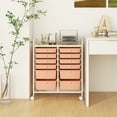 thumbnail image 4 of Gymax 12-Drawer Rolling Storage Cart w/ 2 Sizes Plastic Drawers Skin Pink, 4 of 10