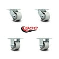 thumbnail image 2 of 3.25 Inch Semi Steel Caster Set with Roller Bearings 2 Swivel 2 Rigid SCC, 2 of 2