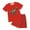 A431-Red, variant on Boys Comfortable And Breathable Short Sleeved Twopiece Set With Simple Lines And Letter Patterns Dailywear Set Summer Outfit (2-3 Years,Black)