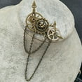 thumbnail image 6 of Gothic Steampunk Gear Hair Clip Goth Punk Lolita Hair Pin with Chain Vintage Hair Barrettes Hair Accessory for Women Girl, 6 of 7