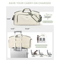 thumbnail image 4 of Gym Bag for Men Travel Duffel Bags for Women, Personal Item Travel Tote Bag Weekender Overnight Bag with Shoe Compartment Traveling Sport Bags Carry on Bags for Airplanes Beige, 4 of 10