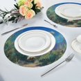 thumbnail image 4 of 15.4" Round Placemat Set of 6 Polyester Fabric Place Mats Non-Slip Dining Kitchen Table Mats for Kitchen Party Decor The Dog Is Running, 4 of 5