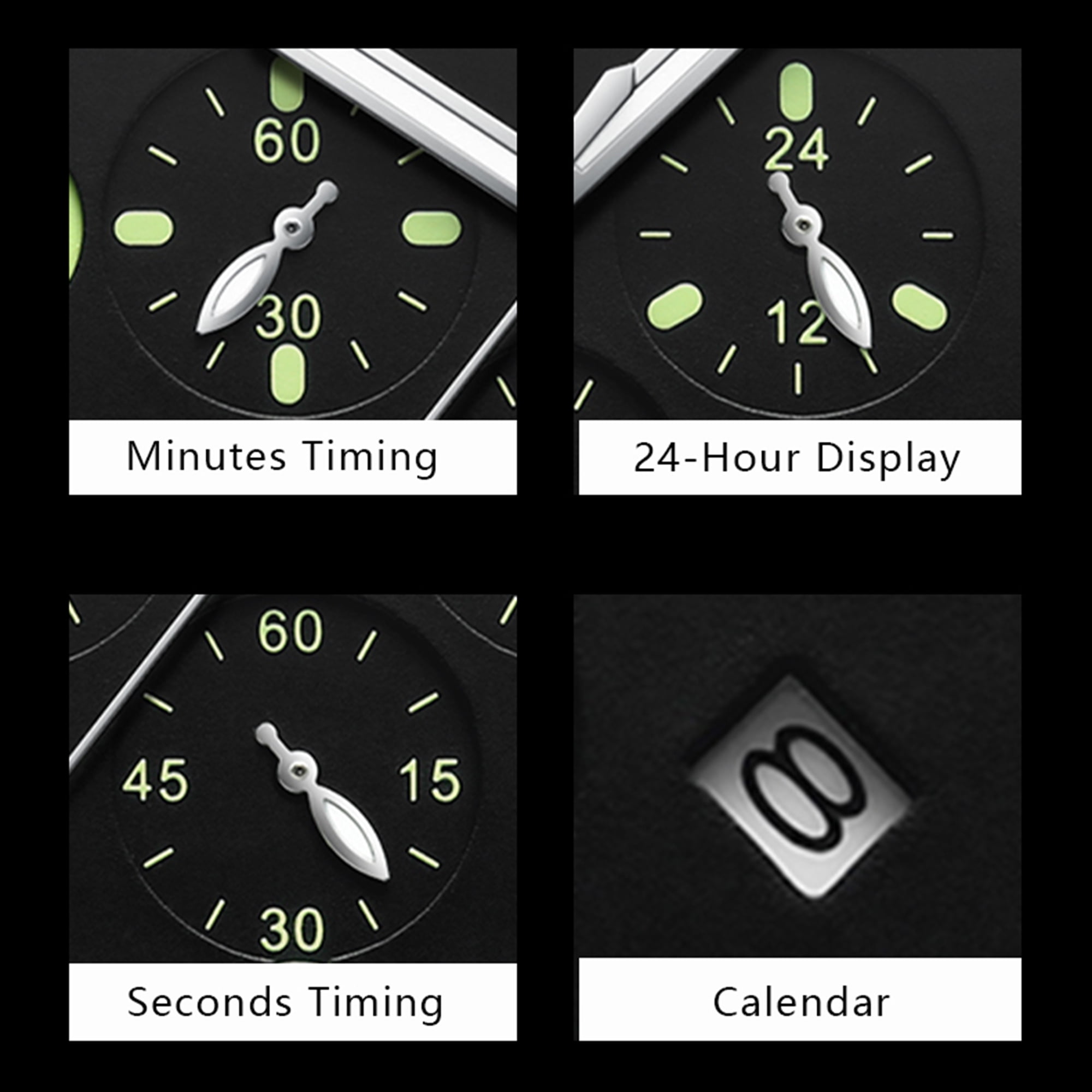 Poedagar Men's Business Quartz Watches with PU Leather Strap Waterproof Luminous Calendar Chronograph