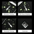 thumbnail image 2 of Poedagar Men's Business Quartz Watches with PU Leather Strap Waterproof Luminous Calendar Chronograph, 2 of 7