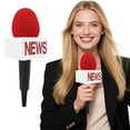 thumbnail image 2 of TV Reporter Microphone Prop for Halloween Interview Role Play Accessory and Broadcast Journalism Performance, 2 of 5
