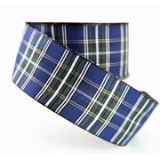 Boone Navy Blue and Forest Green Plaid Ribbon - 1 1/2" - 10 Yards