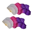 thumbnail image 3 of Handmade Silk Belly Dance Fan Dancing Long Hand Fan Rosy++, 3 of 8