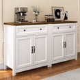 thumbnail image 5 of Coffee Bar Cabinet, Lofka 30" Sideboard Buffet Cabinet with 1 Drawers, Adjustable Shelf, 2 Doors, White+Retro Topdesk, 5 of 12