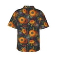 thumbnail image 4 of Xecao Sunflowers print Hawaiian shirt - a stylish short-sleeve button-down for men, perfect for casual beach and tropical outings., 4 of 9