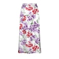 thumbnail image 6 of Axiiglly Maxi Skirts for Women High Waisted Satin Silk Floral Print Summer Beach Boho Flowy Long Skirts, S-2XL, 6 of 7