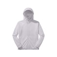 thumbnail image 4 of Arlun Women's UPF 50+ Sun Protection Hoodie Tops Summer Lightweight Long Sleeve Zipper Sun Jacket with Thumb Holes and Pockets Cooling and Comfort Hiking Outdoor Wear Light Gray L, 4 of 4