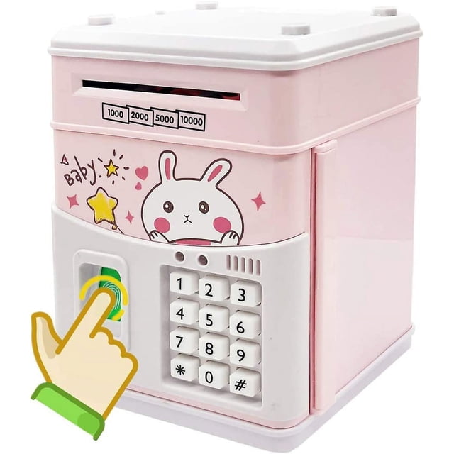 Electronic Piggy Bank For Girls, Kids Safe Money Bank With Personal Password Setting, Mini Atm Bank Girls Piggy Bank, Auto Saving Bank For Real Money,