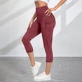 thumbnail image 2 of Breezora Women's High Waisted Seamless Yoga Capri Pants - Breathable Cationic Fabric with Pockets, Workout and Running Tights, 2 of 5