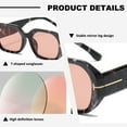 thumbnail image 3 of Gafas de sol rectangulares en forma de T, gafas de sol de moda urbana, fabricadas en PC y metal., 3 of 5
