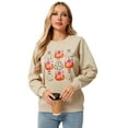 thumbnail image 6 of Cogild Spooky Scream Face Halloween Festival Sweatshirt for Womens Cozy Hollwenns Graphic Pullover Sweatershirts for Womens, 6 of 7